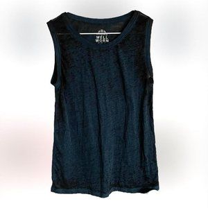 thin dark blue tissue top